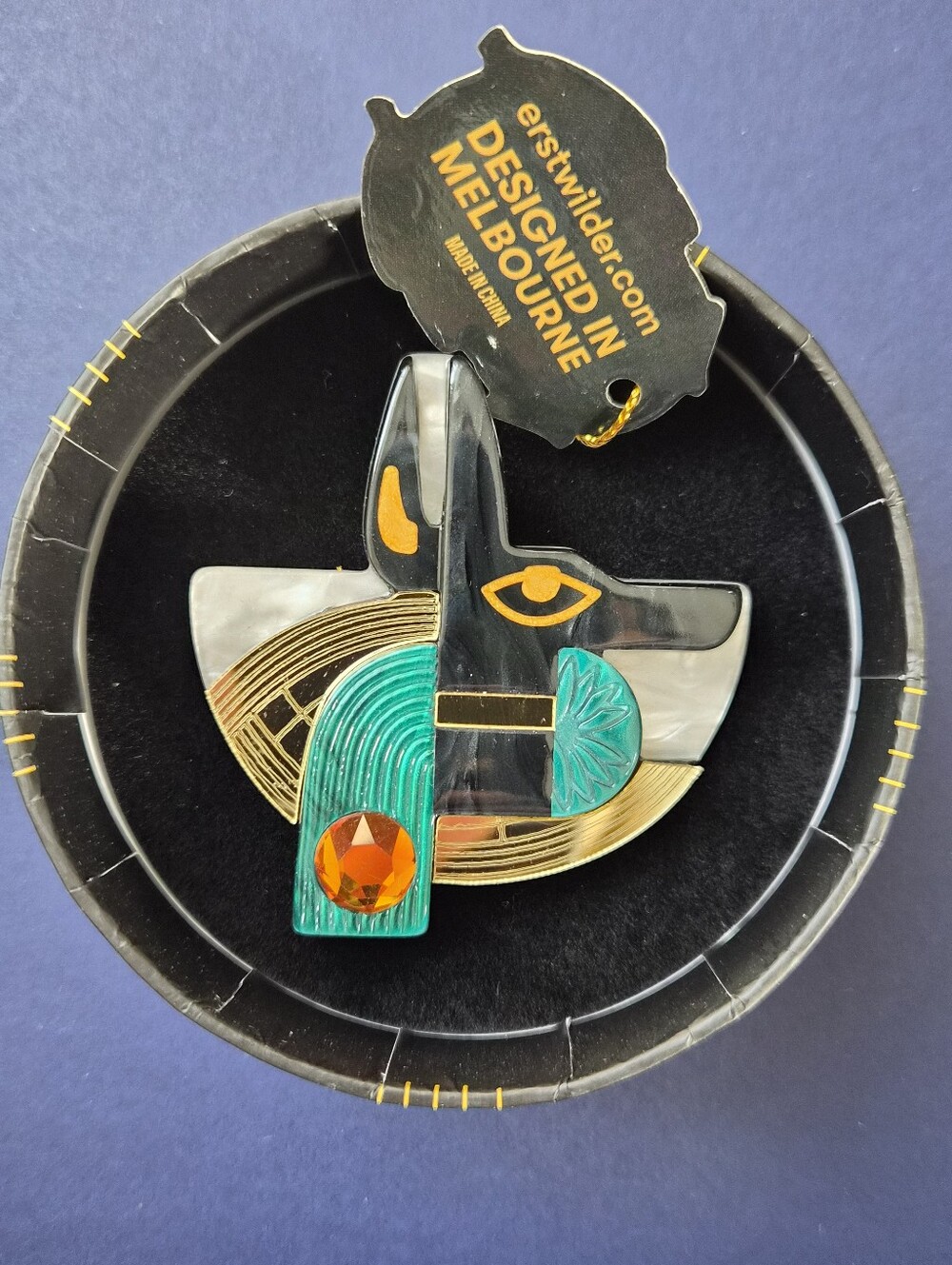 *NIB* [Erstwilder] Master of Secrets Anubis Brooch, Egyptian Revival, AM1BH10